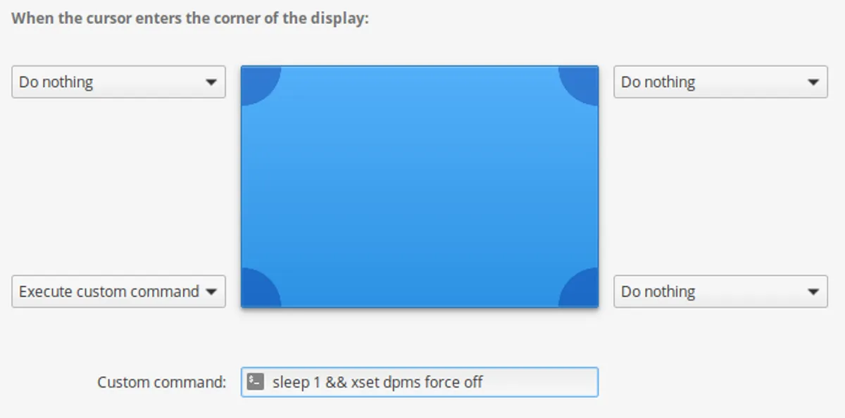 Howto Linux hot corner screen lock